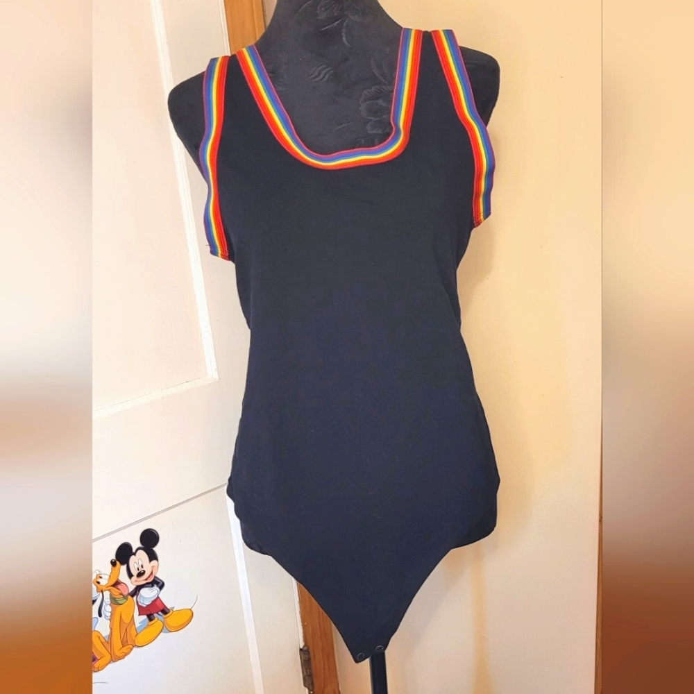 Torrid | Women's Black and Rainbow Bodysuit Size 1 (1X)